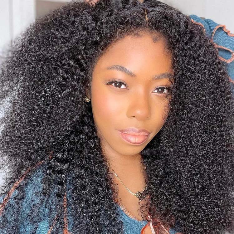 Afro Kinky Curly Type 4C Hairline Kinky Edge 13x4 HD Lace Front Wig 250% Density - Geeta Hair - GeetaHair