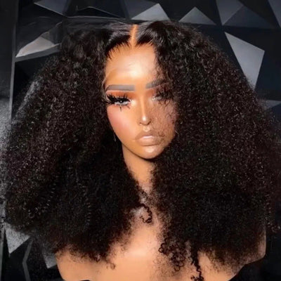 Afro Kinky Curly Type 4C Hairline Kinky Edge 13x4 HD Lace Front Wig 250% Density - Geeta Hair - GeetaHair
