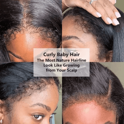 Type 4C Natural Edges Curly Free Parting 13x4 Invisible Lace Front Wig With Kinky Baby Hairline - Geeta Hair - GeetaHair