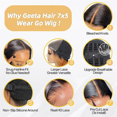 Chestnut Brown Body Wave Glueless 5x5 HD Lace Closure Wig Easy to Wear Lace Human Hair Bob Wigs With Curtain Bangs-GeetaHair