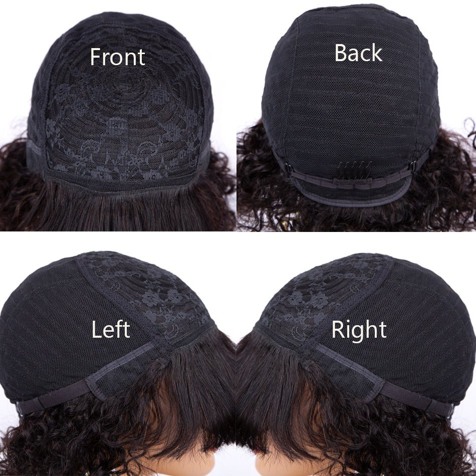 $98=2 Wigs | Geeta 10 Inch Blace Bob Straight Wig With Bangs and Pixie Cut Glueless Wig Bogo Sale - GeetaHair