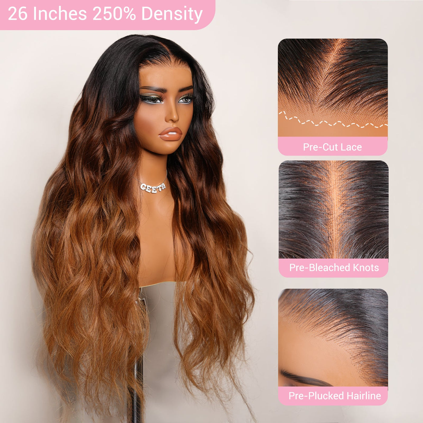 Geeta Warm Dark Blonde 13x4 Lace Front Glueless Wigs Natural Straight Layer Cut Human Hair Wigs - GeetaHair