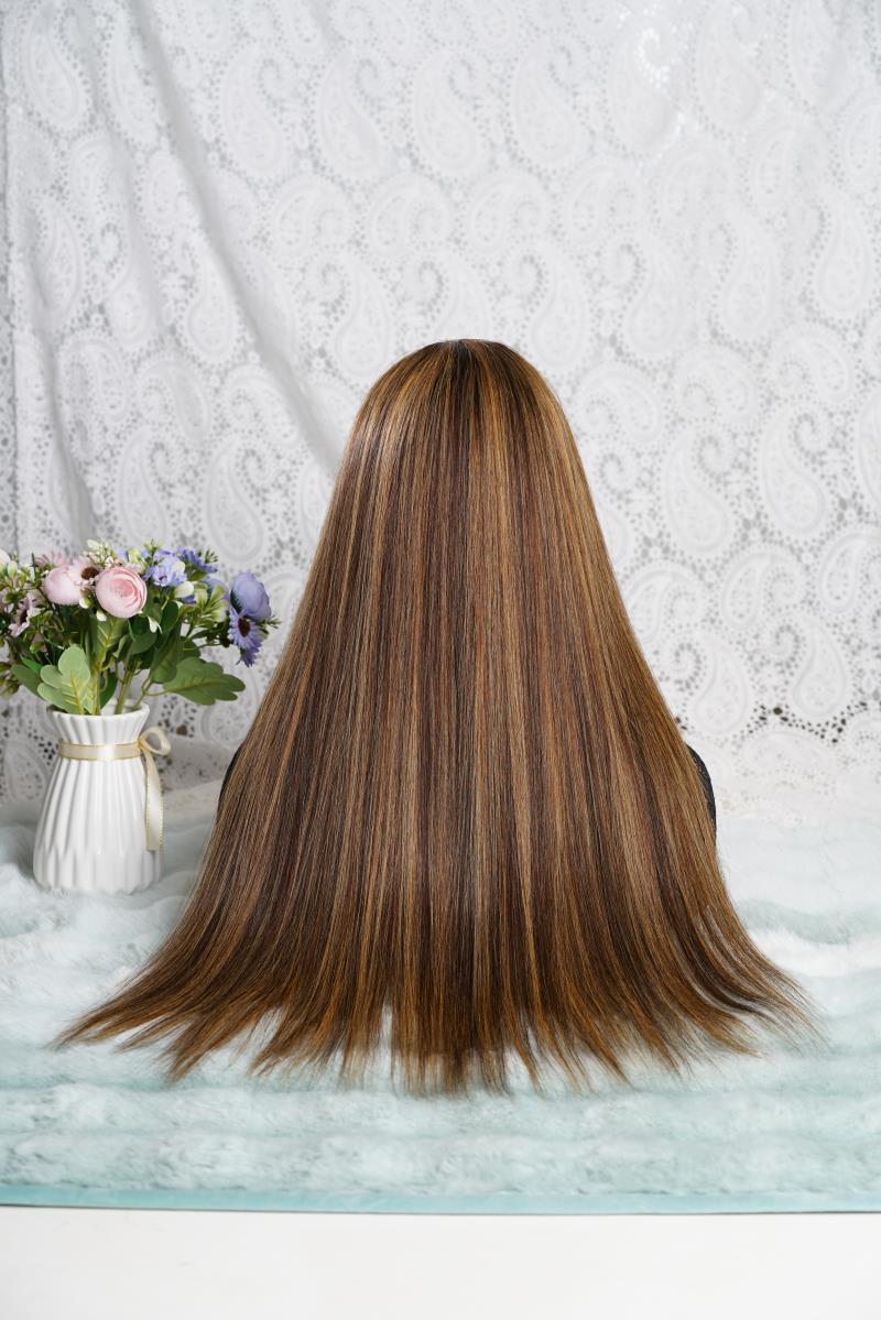 Long Straight HD Lace Wig For Women Human Hair Wigs Straight Wig For Black Women Brown Mixed Blonde - GeetaHair