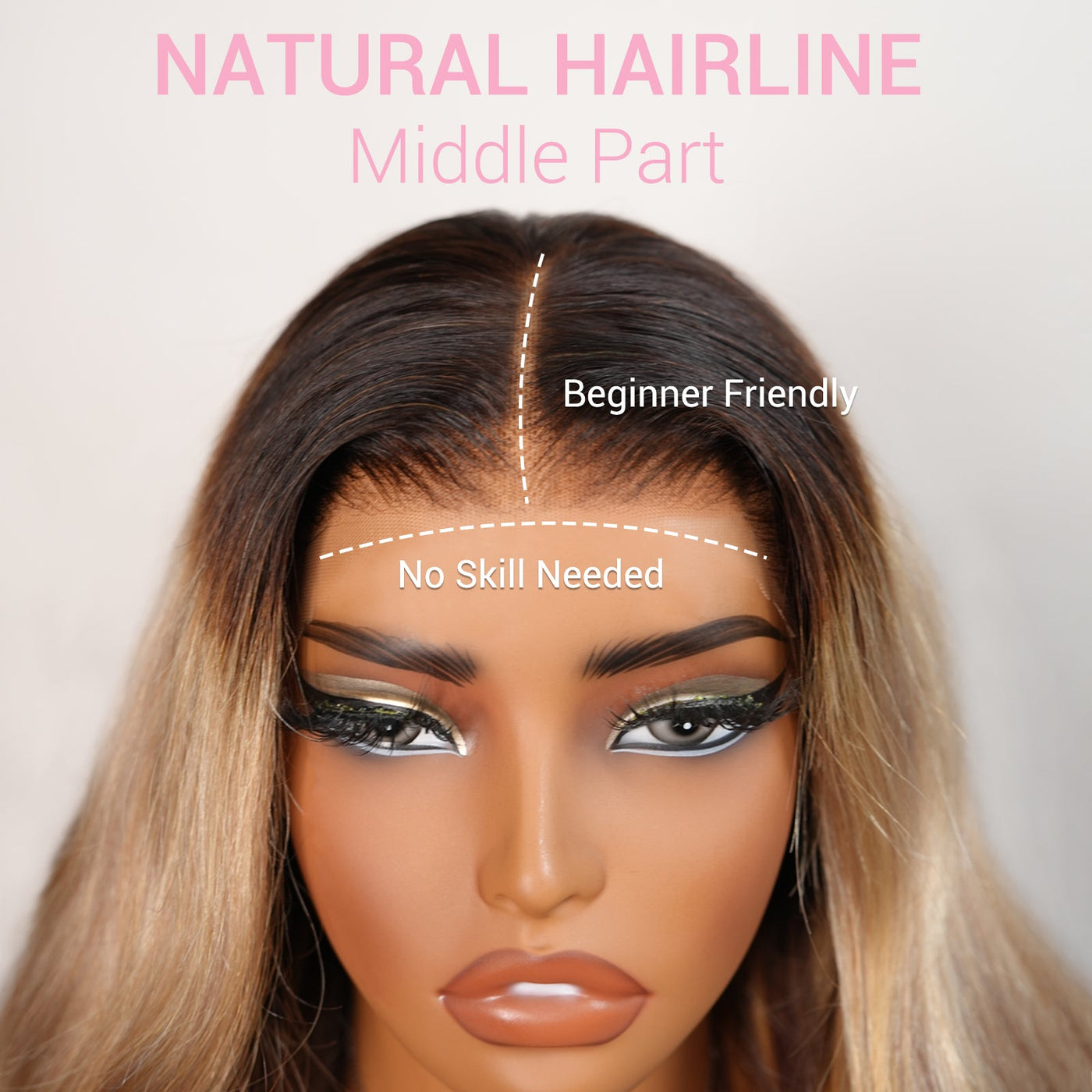 Highlight Blonde With Black Root Colored Wig 13X4 Lace Front Wig Human Hair Transparent Wig Pre Plucked Daily Deal - GeetaHair