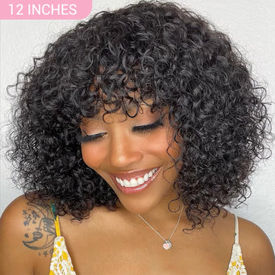 24H Shipping | $69 14 Inches Bob Wig Lace Front Wig / Wigs With Bang Value $109 Human Hair Falsh Sale Subscriber Only - GeetaHair