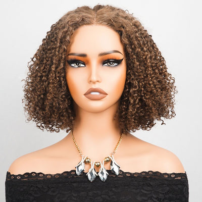 Luxury Designer Series Elegant 180% Density Curly Brown Bob Wig Brazilian Virgin Human Wigs with 4x4 Lace for Women Natural Hairline Wigs - GEETA HAIR - GeetaHair