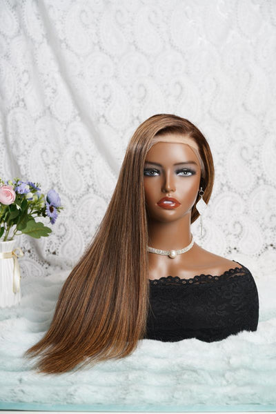 Long Straight HD Lace Wig For Women Human Hair Wigs Straight Wig For Black Women Brown Mixed Blonde - GeetaHair