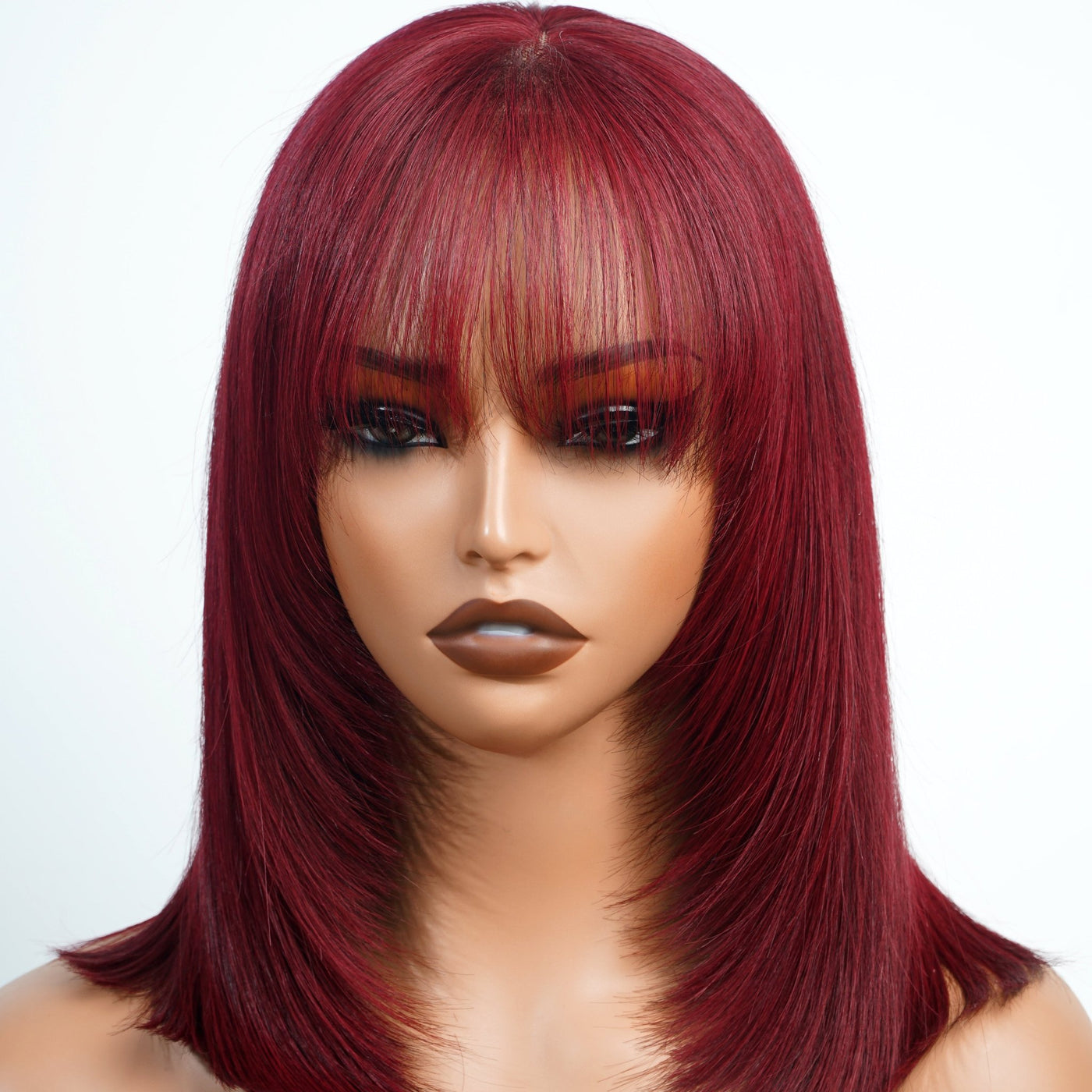 99J Straight Bob Wigs Human Hair With Bang 100% Human Hair Short Bob Wigs For Woman - GeetaHair