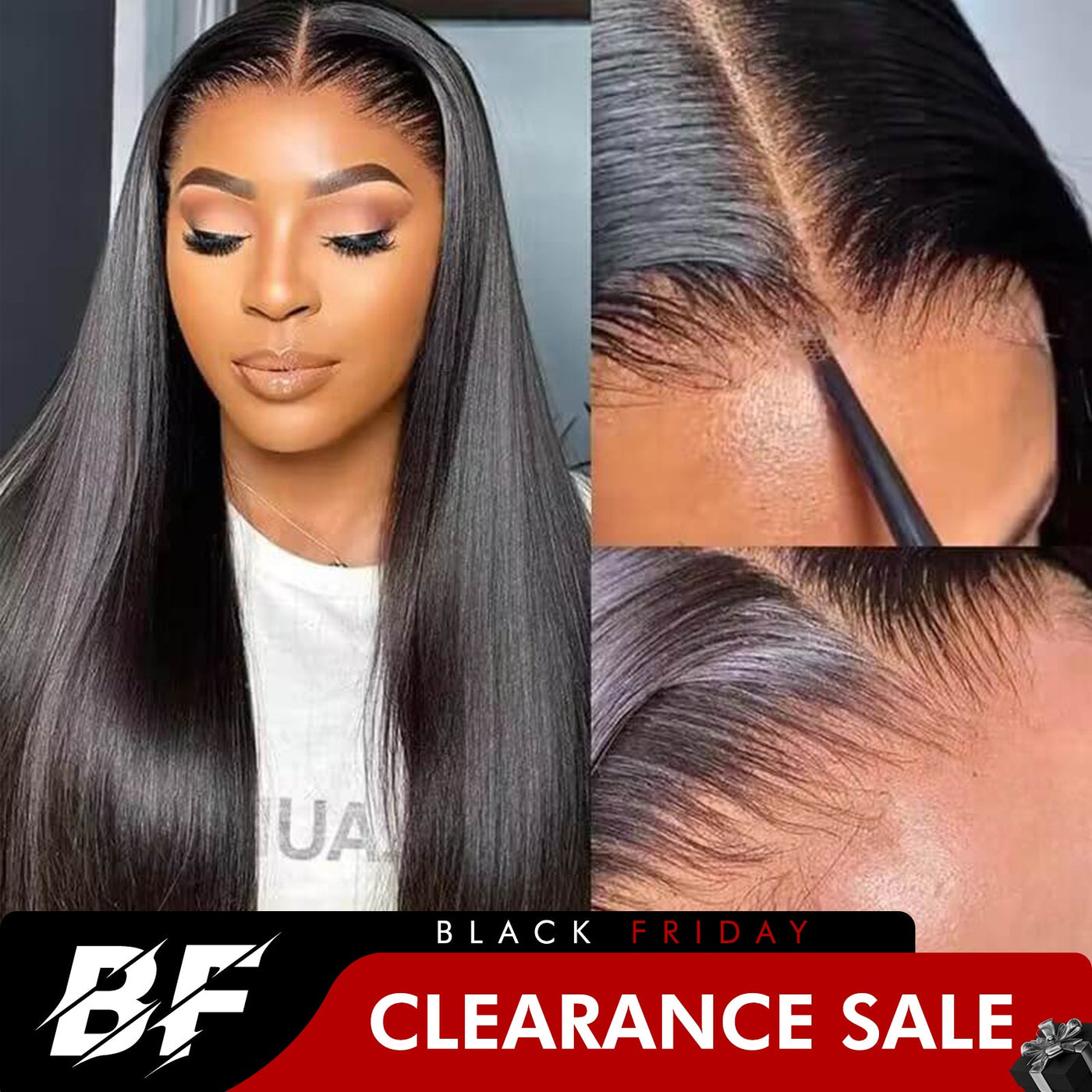 Straight Hair 13x4 Lace Front Wig Pre Plucked Natural Hairline Subscriber Exclusive Flash Sale - GeetaHair