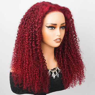 Luxury Designer Series 250% Density 99J Burgundy Lace Front Wigs Human Hair Burgundy Bob Wig For Woman Pre Plucked Natural Hairline - GeetaHair