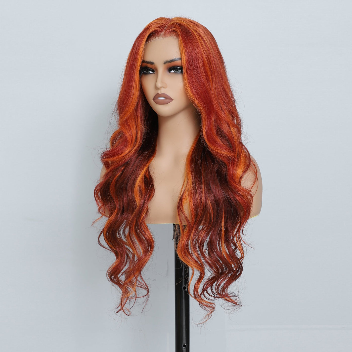 Highlight Red Ginger Body Wave Human Hair Wigs 180% HD Lace Frontal Wig Pre Plucked Glueless Wavy Lace Wigs For Women - GeetaHair