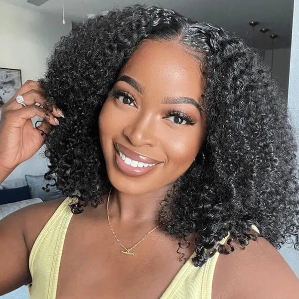 USA Shipping Address Only Geeta Hair Upgraded Glueless V Part Wig Human Hair Curly Wig Daily Deal
