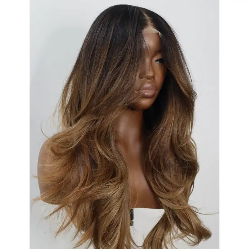 Geeta Warm Dark Blonde Glueless Wigs 13x4 Natural Straight Lace Front Wig Layer Cut Human Hair Wigs - GeetaHair