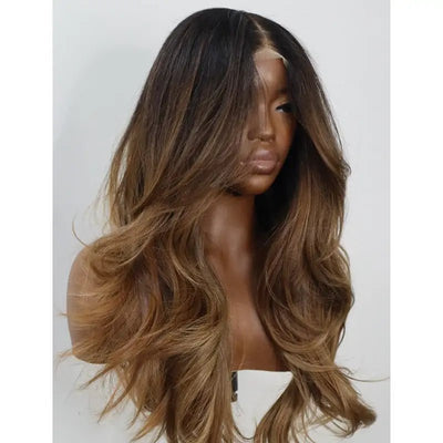 Geeta Warm Dark Blonde Glueless Wigs 13x4 Natural Straight Lace Front Wig Layer Cut Human Hair Wigs - GeetaHair