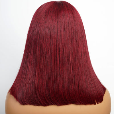 99J Straight Bob Wigs Human Hair With Bang 100% Human Hair Short Bob Wigs For Woman - GeetaHair