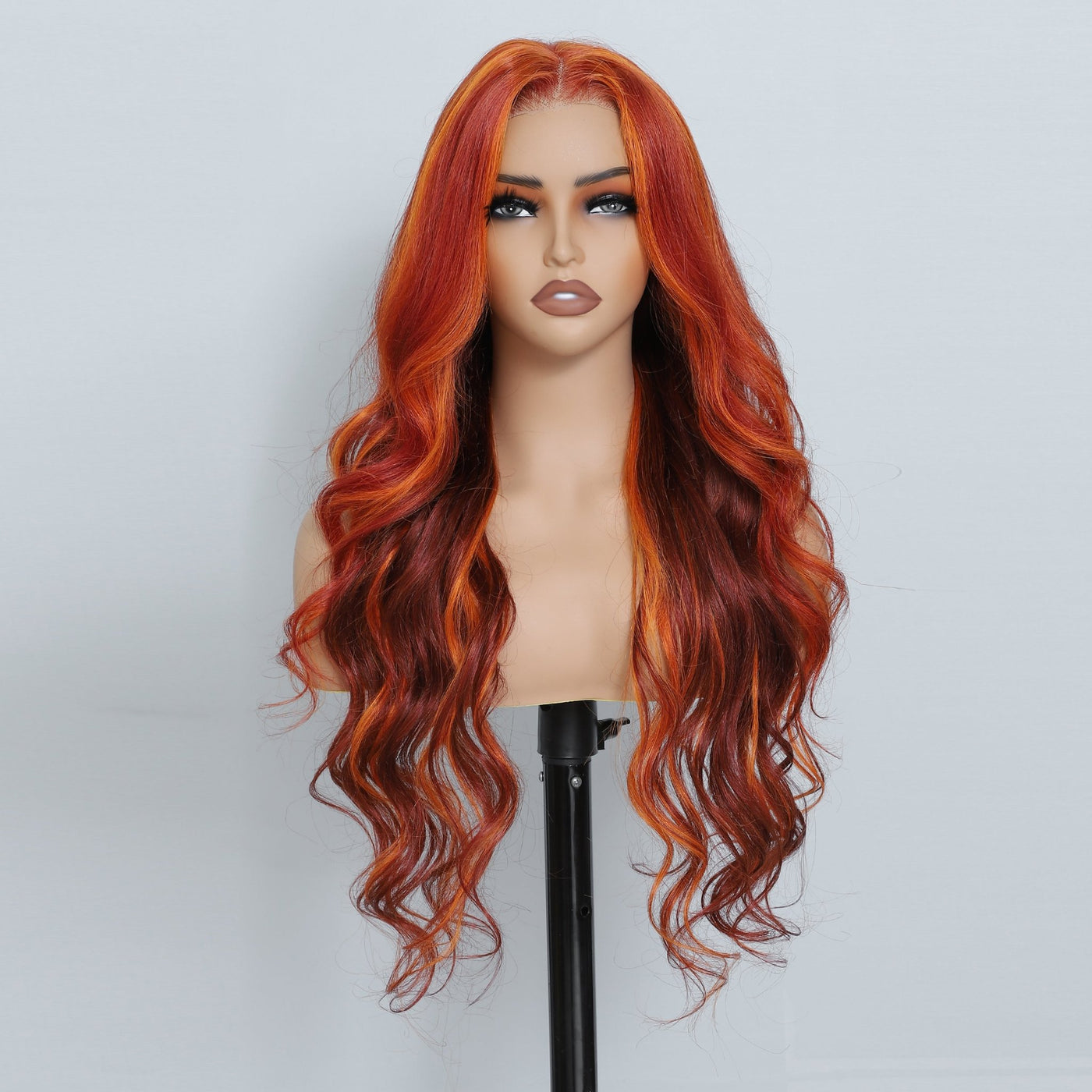 Highlight Red Ginger Body Wave Human Hair Wigs 180% HD Lace Frontal Wig Pre Plucked Glueless Wavy Lace Wigs For Women - GeetaHair