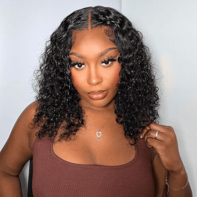Geeta Curly 5x5 Lace Closure Side Part Glueless Short Bob Wig 100% Human Hair Flash Sale - GeetaHair