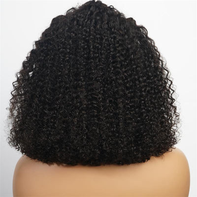 Braided Kinky curly Human Hair HD Lace Front Wig Glueless Curly Wigs For Woman - GeetaHair