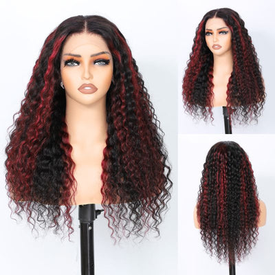 Highlight 13x4 Deep Wave Frontal Wig Brazilian Curly Wigs For Women Human Hair Wigs - Geeta Hair - GeetaHair