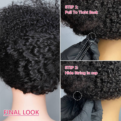 Geeta Kinky Curly Upgrade V part Wig Glueless With Invisi Drawstring 100% Human Hair Flash Sale - GeetaHair