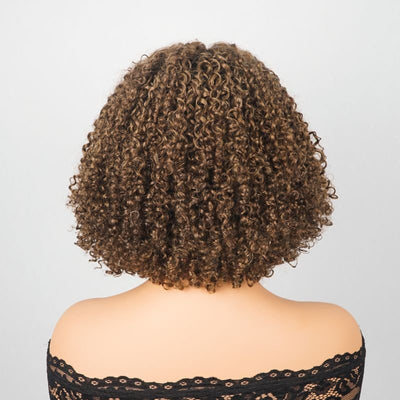 Luxury Designer Series Elegant 180% Density Curly Brown Bob Wig Brazilian Virgin Human Wigs with 4x4 Lace for Women Natural Hairline Wigs - GEETA HAIR - GeetaHair