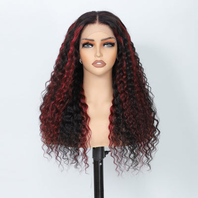 Highlight 13x4 Deep Wave Frontal Wig Brazilian Curly Wigs For Women Human Hair Wigs - Geeta Hair - GeetaHair