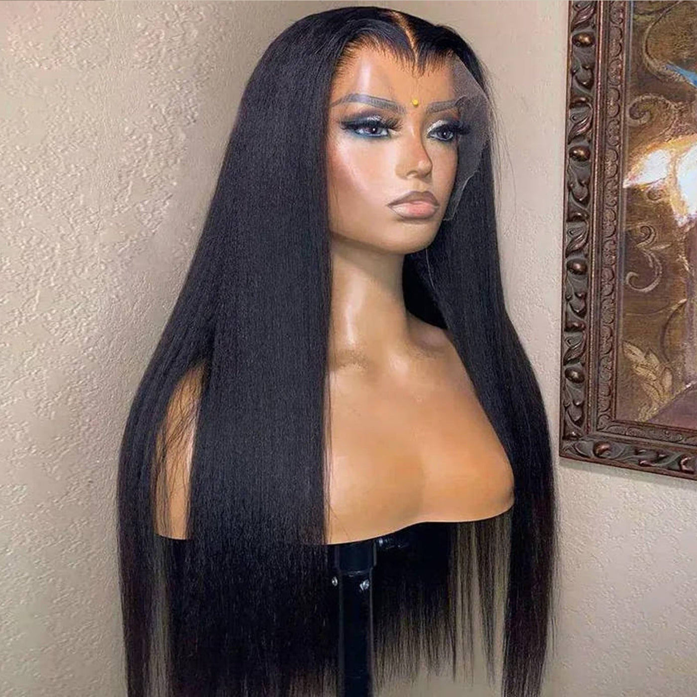 13x6/13x4 Silky Press Yaki Straight Hair Lace Frontal Wig Natural Hairline Subscriber Exclusive Flash Sale - GeetaHair