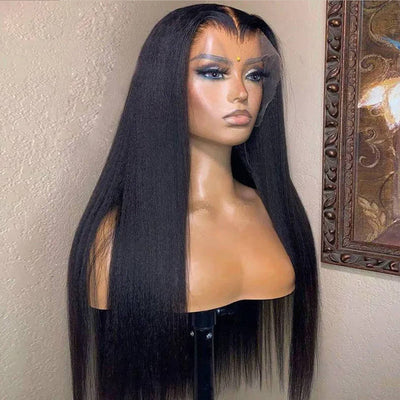 13x6/13x4 Silky Press Yaki Straight Hair Lace Frontal Wig Natural Hairline Subscriber Exclusive Flash Sale - GeetaHair