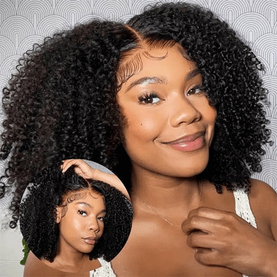 Geeta Kinky Curly Upgrade V part Wig Glueless With Invisi Drawstring 100% Human Hair Flash Sale - GeetaHair