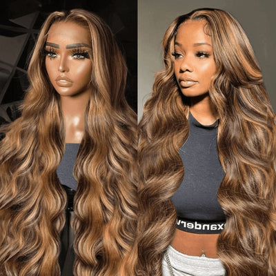 13x6 Blonde Highlight Color Body Wave Lace Front Glueless Wig Pre Plucked Subscriber Exclusive Flash Sale - GeetaHair