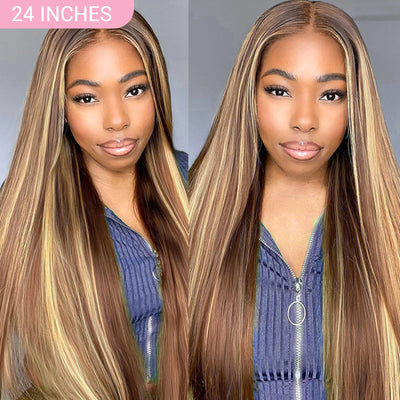 24H Shipping | $119 24 Inches Lace Front Wig / Colored Wig Value $199 Human Hair Falsh Sale Subscriber Only - GeetaHair