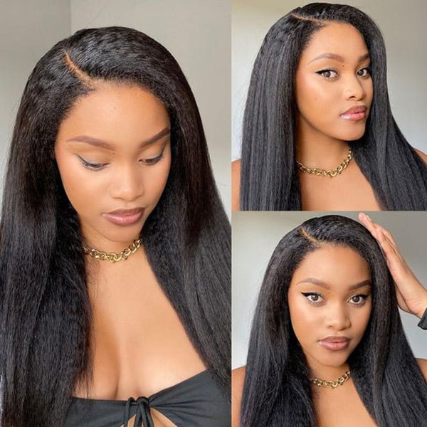 13x6/13x4 Silky Press Yaki Straight Hair Lace Frontal Wig Natural Hairline Subscriber Exclusive Flash Sale - GeetaHair