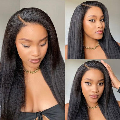 13x6/13x4 Silky Press Yaki Straight Hair Lace Frontal Wig Natural Hairline Subscriber Exclusive Flash Sale - GeetaHair