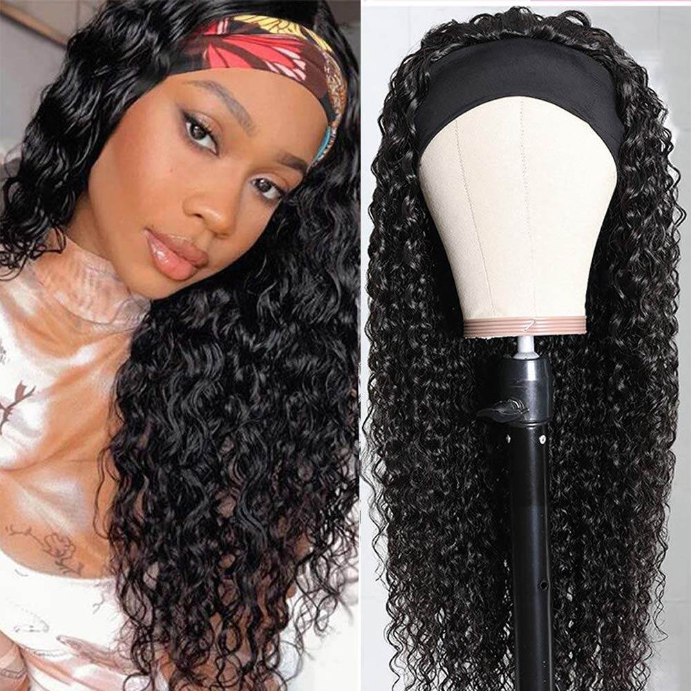 Deep Wave Headband Wig 150% Density For Black Women Convenient And Zero Skill Needed-Geeta Hair