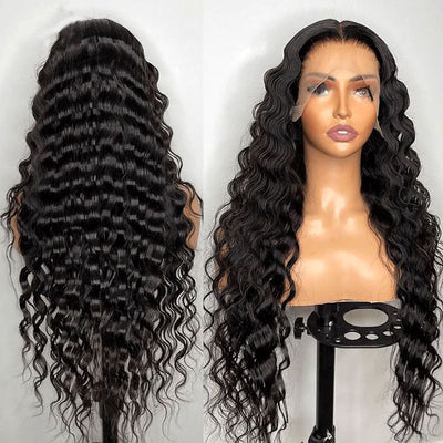Flash Sale: Buy 180% Density Loose Deep Wave 13*4 Lace Wig, Get Straight Wig With Bangs For Free