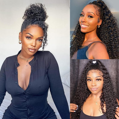 Black Curly Hair 360 Lace Front Wigs 100% Real Human Hair Wig Pre Plucked With Baby Hair - GeetaHair - GeetaHair