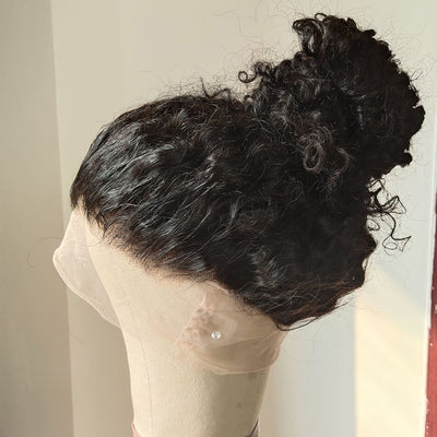 Black Curly Hair 360 Lace Front Wigs 100% Real Human Hair Wig Pre Plucked With Baby Hair - GeetaHair - GeetaHair