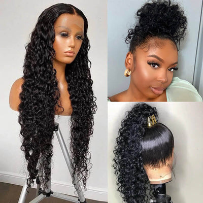 Black Curly Hair 360 Lace Front Wigs 100% Real Human Hair Wig Pre Plucked With Baby Hair - GeetaHair - GeetaHair