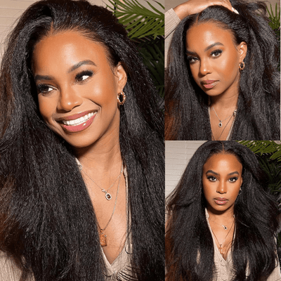 Kinky Straight Hair Wig 360 Hd Transparent Lace Front Wig Human Hair Wigs For Women Full End Glueless Brazilian Hair - GeetaHair - GeetaHair