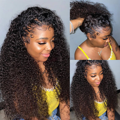 360 Lace Frontal Human Hair Kinky Curly Wigs Pre Plucked With Baby Hair Natural Hairline Glueless Wig - geetahair - GeetaHair