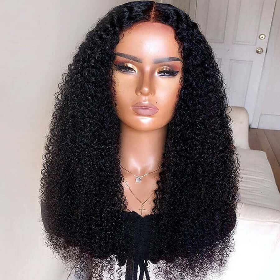 360 Lace Frontal Human Hair Kinky Curly Wigs Pre Plucked With Baby Hair Natural Hairline Glueless Wig - geetahair - GeetaHair