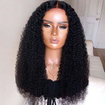 360 Lace Frontal Human Hair Kinky Curly Wigs Pre Plucked With Baby Hair Natural Hairline Glueless Wig - geetahair - GeetaHair