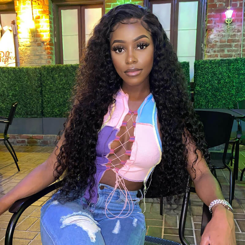 Deep Wave 360 Lace Front Wigs Pre Plucked Natural Hairline Real Human Hair Wigs for Black Women - GeetaHair - GeetaHair