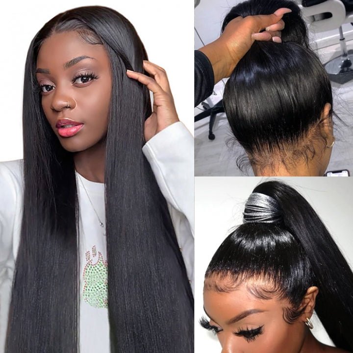 Straight Hair 360 Lace Frontal Wigs Pre Plucked With Baby Hair 100% Virgin Human Hair Wigs Near Me - GeetaHair - GeetaHair