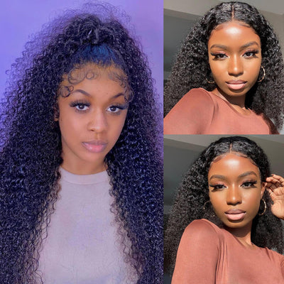 360 Lace Frontal Human Hair Kinky Curly Wigs Pre Plucked With Baby Hair Natural Hairline Glueless Wig - geetahair - GeetaHair