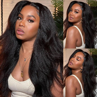 Kinky Straight Hair Wig 360 Hd Transparent Lace Front Wig Human Hair Wigs For Women Full End Glueless Brazilian Hair - GeetaHair - GeetaHair