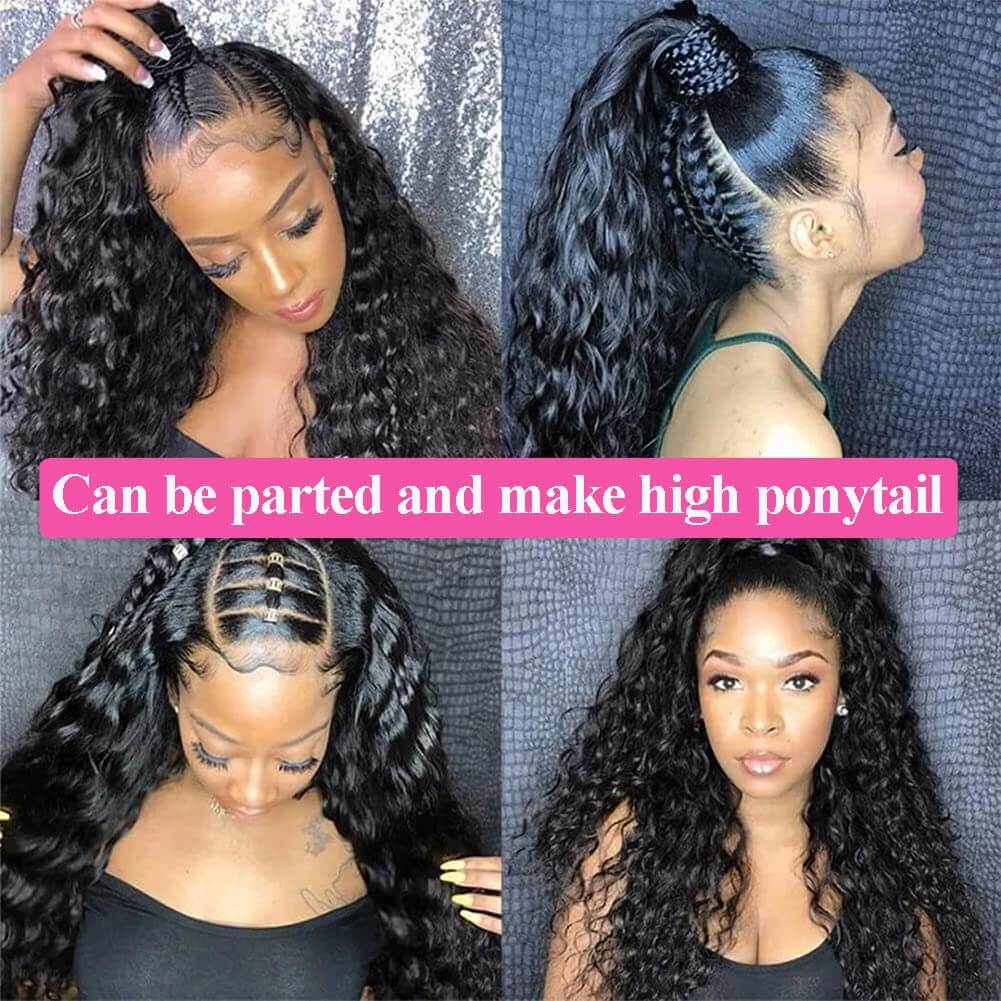 Deep Wave 360 Lace Front Wigs Pre Plucked Natural Hairline Real Human Hair Wigs for Black Women - GeetaHair - GeetaHair