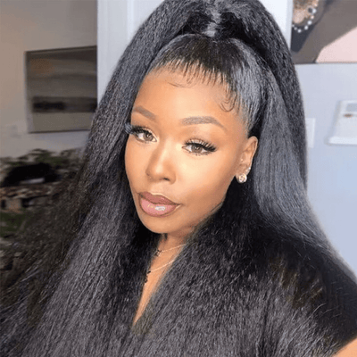 Kinky Straight Hair Wig 360 Hd Transparent Lace Front Wig Human Hair Wigs For Women Full End Glueless Brazilian Hair - GeetaHair - GeetaHair