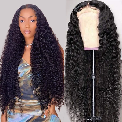 40 Inch Long Black Hair Deep Wave HD Lace Front Wig Super Long Length Human Hair Wigs For Women