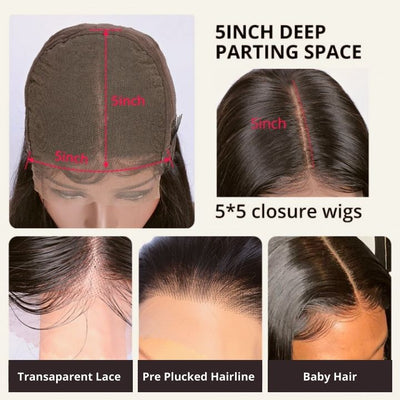 Short Straight Glueless HD Lace Front Bob Wig Natural Black Pre Plucked Human Hair Bob Wigs-Geetahair